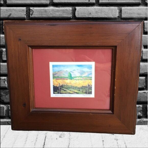 Artist Signed EB Webb Bernardus Lodge Watercolor in Matted Wood Frame - Picture 9 of 14
